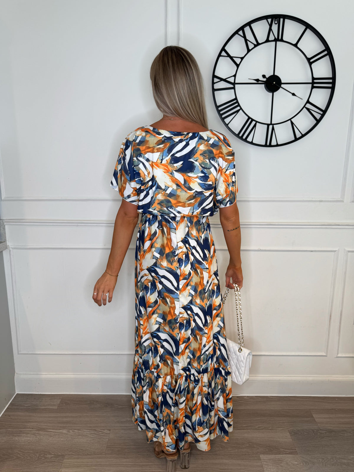 Eden Blue Tropical Batwing Maxi Dress