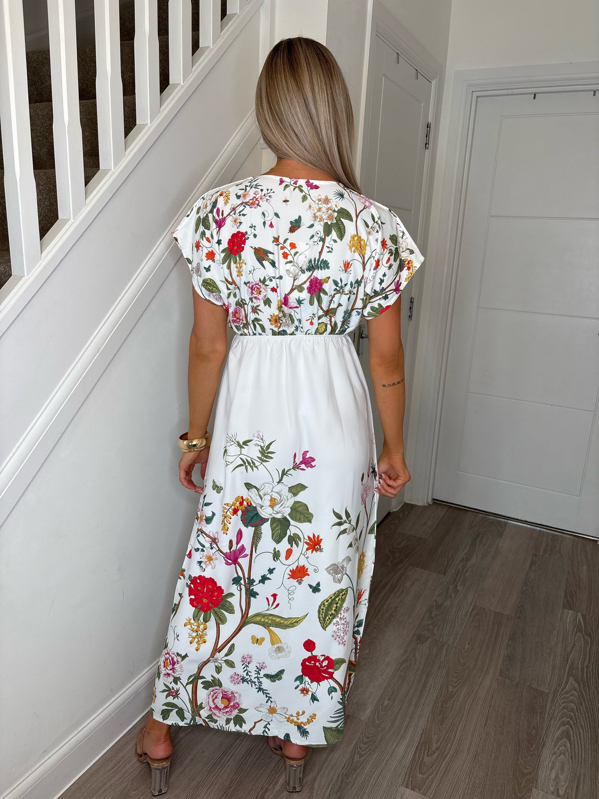 Rebecca Fleur Floral Keyhole Maxi Dress
