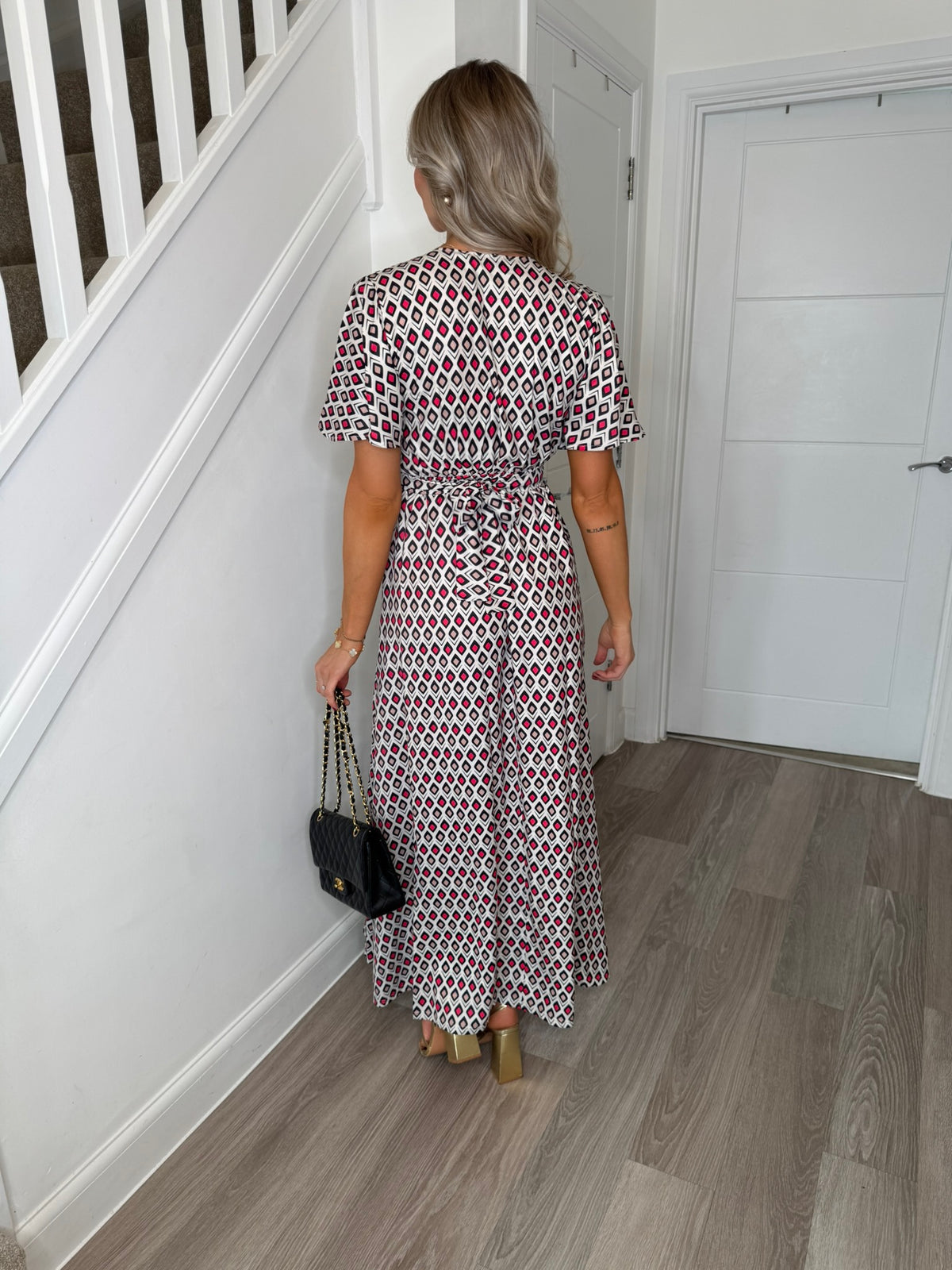 Red and Neutral Makayla Maxi Dress