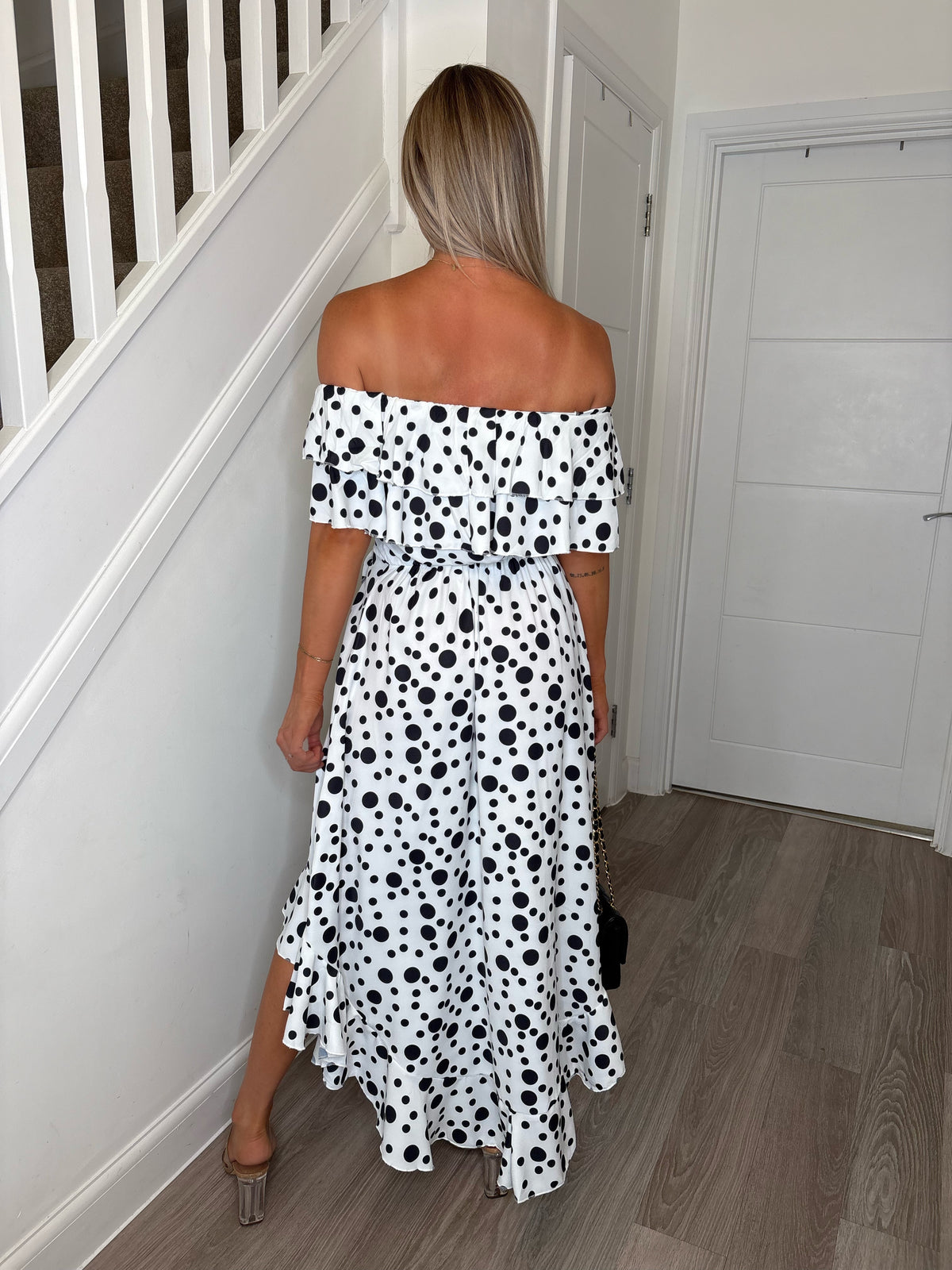 Polka Dot Off The Shoulder Celine Dress
