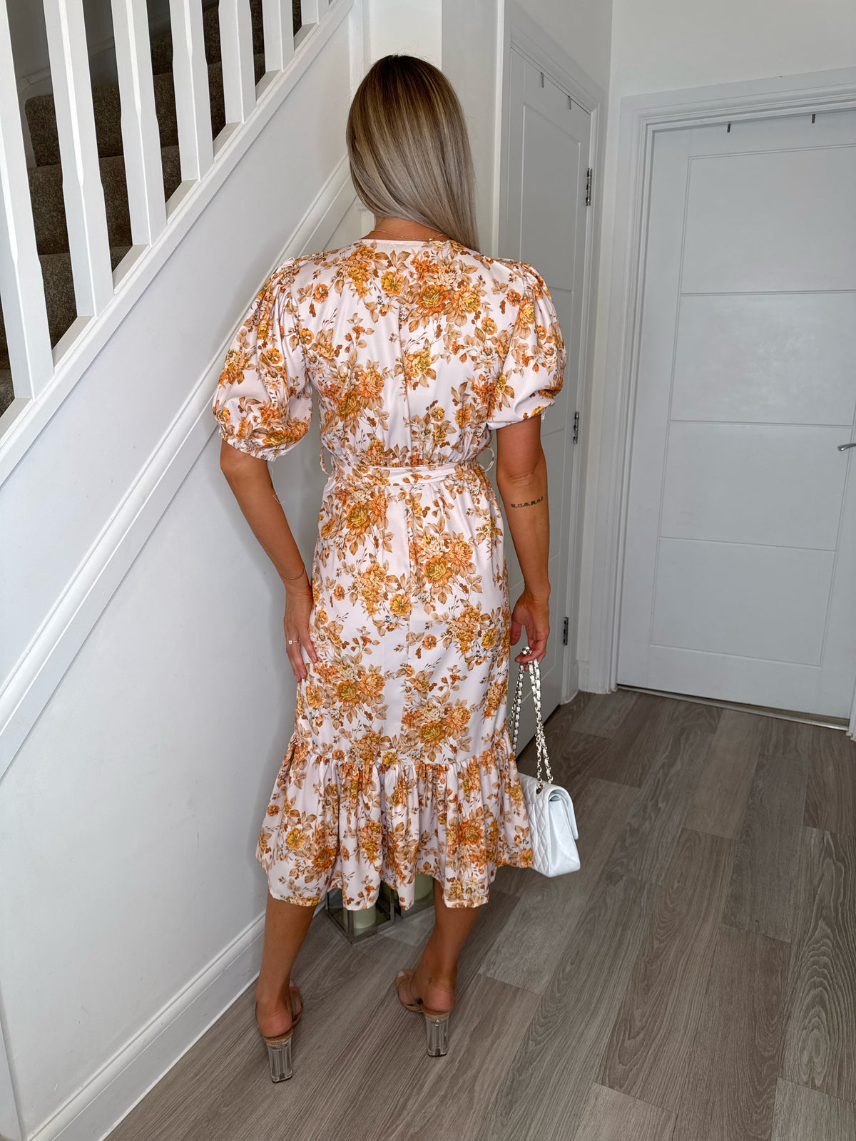 Genesis Yellow Floral Wrap Belted Dress