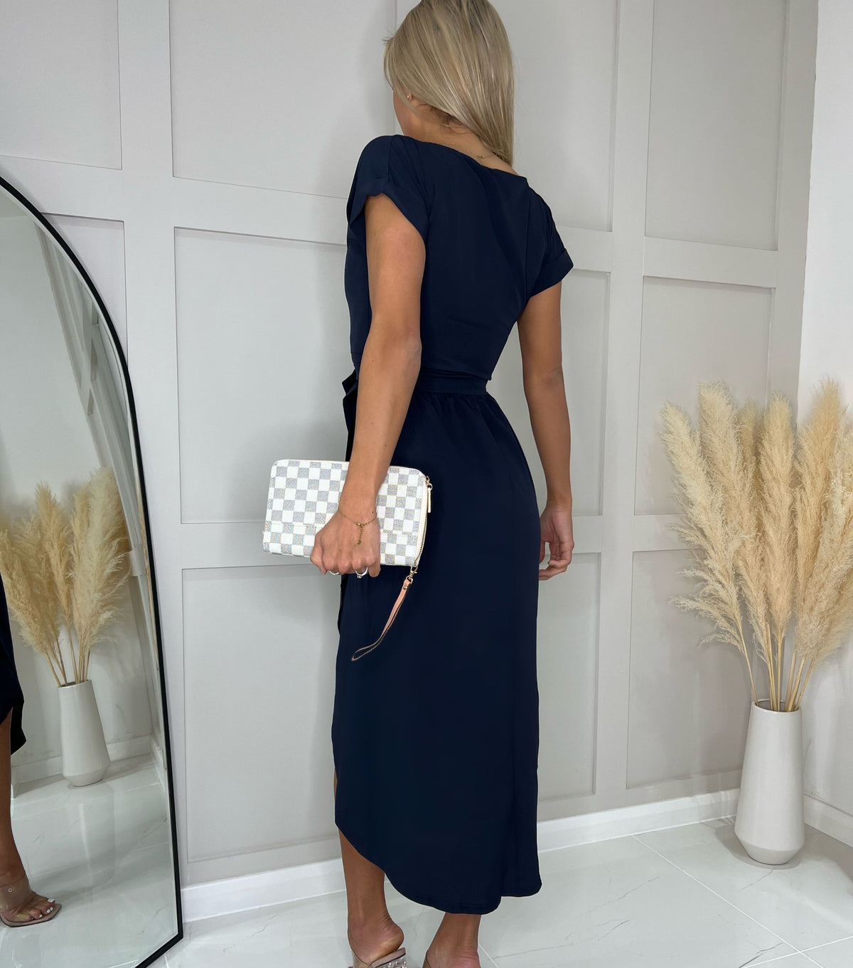 Navy Maddison Short Sleeve Midi Dress